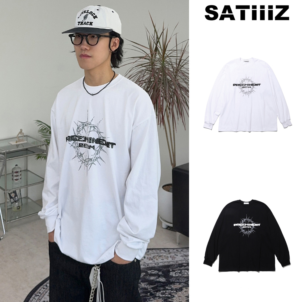 【SATIIIZ】Arkel printed long-sleeve T-shirt