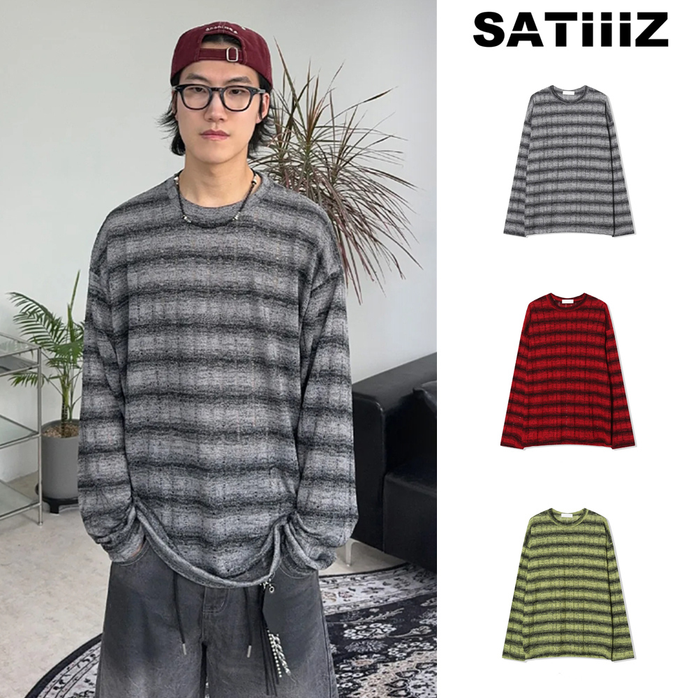 【SATIIIZ】Eden Stripe Knitwear Long Sleeve