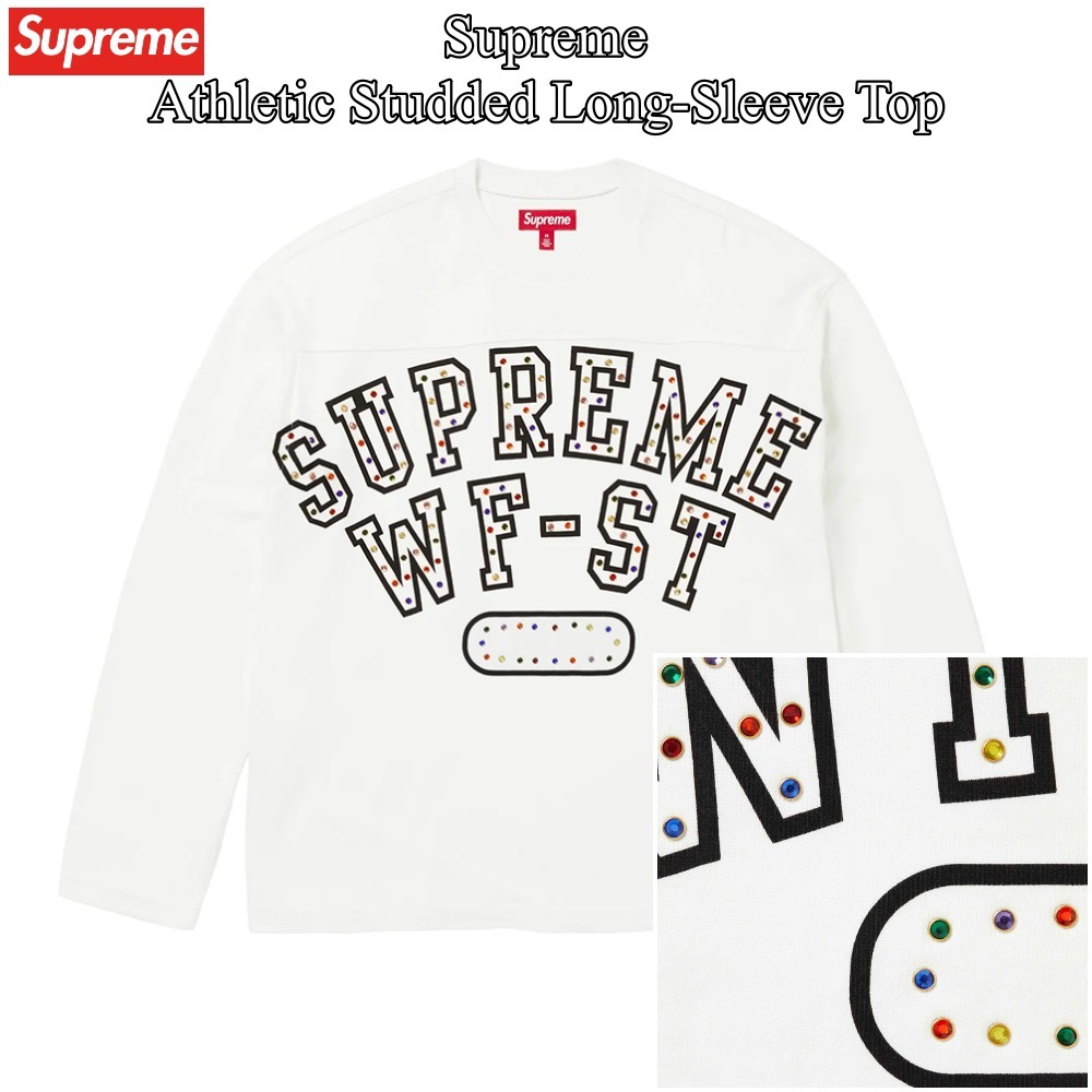 【Supreme】Athletic Studded Long-Sleeve Top★White★24FW★
