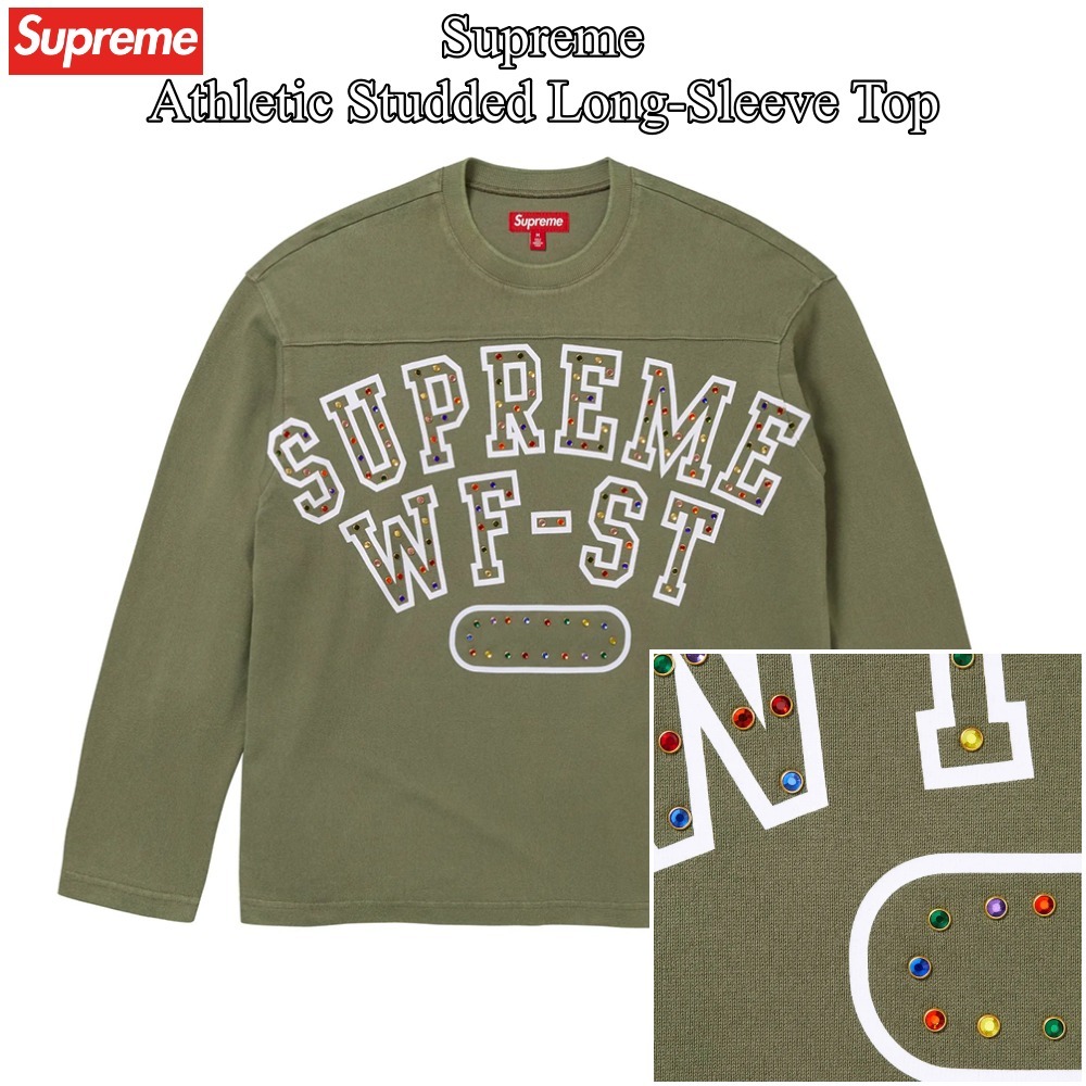 【Supreme】Athletic Studded Long-Sleeve Top★Olive★24FW★