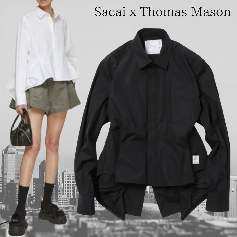 SACAI トーマス メイソン コットン ポプリン シャツ
