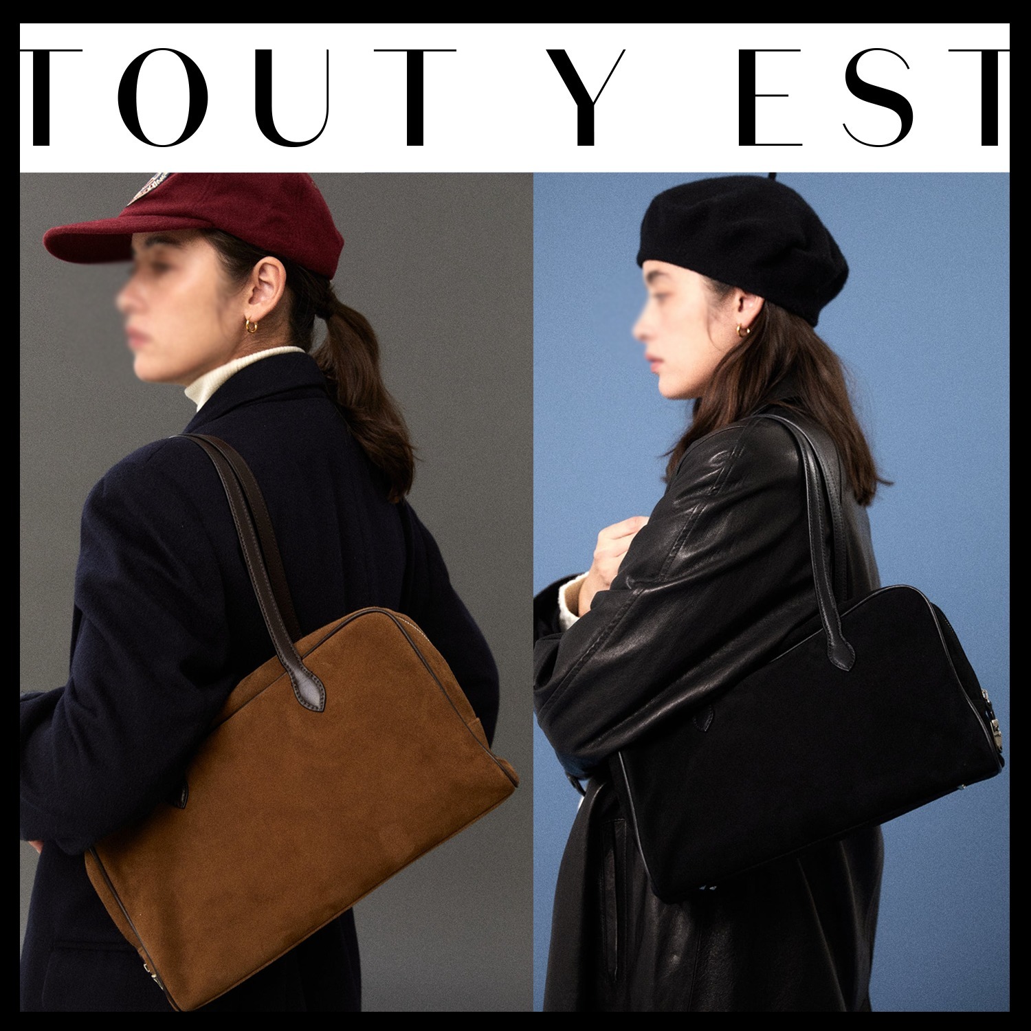 【TOUT Y EST】スエード素材ショルダーバッグ Sac Loquet Suede