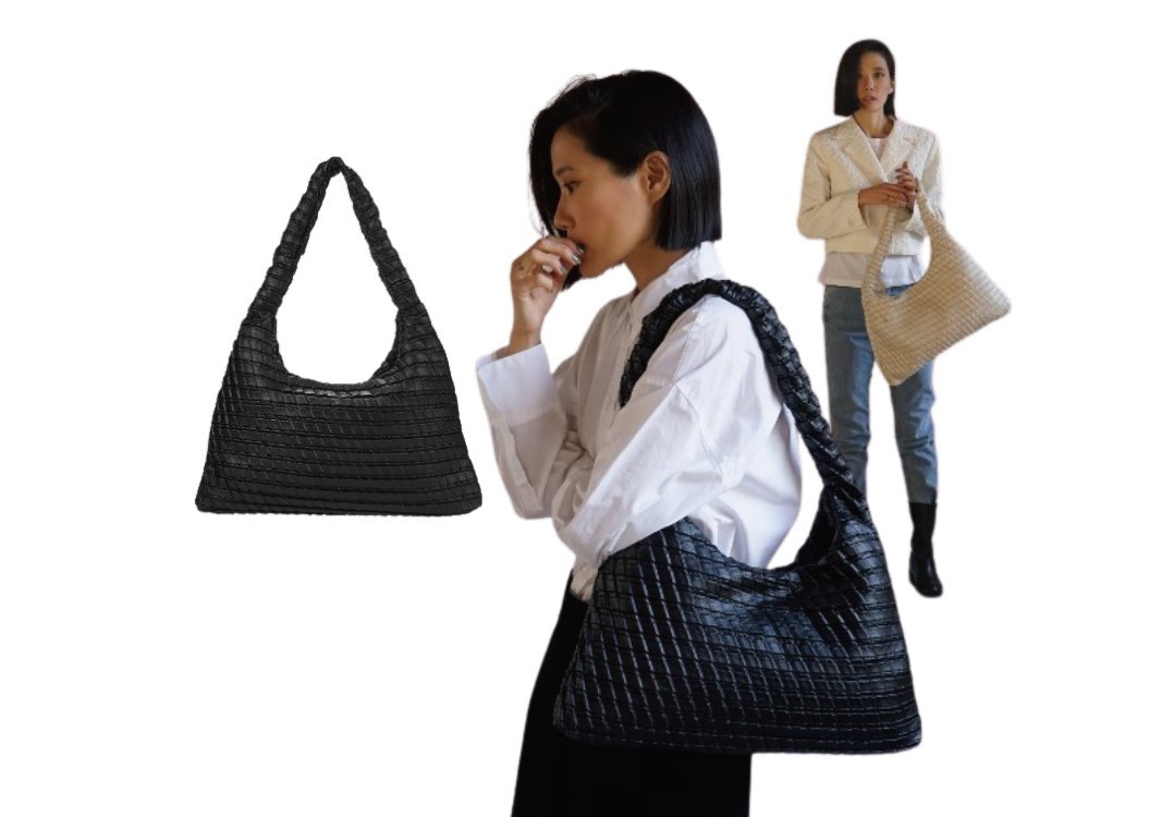 韓国商品/KWANI Textured Hobo Bag