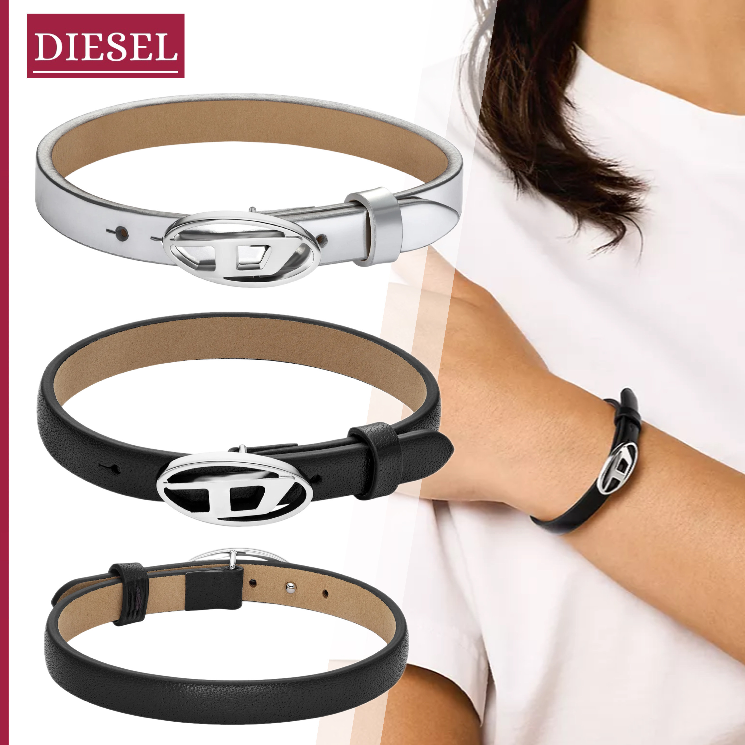 【ギフトに★国内即発】DIESEL『レザーブレスレット』送料込
