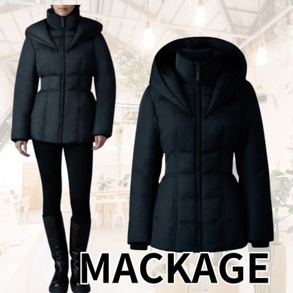 MACKAGE】Alana テックサテン ミディアム ダウンジャケット