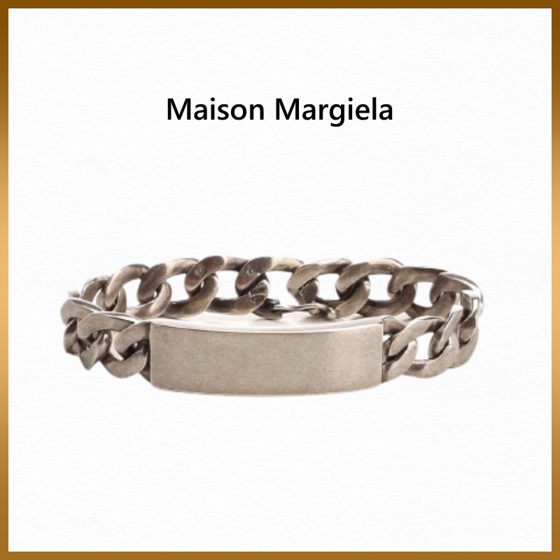 【Maison Margiela】ロゴ カーブチェーン シルバーブレスレット
