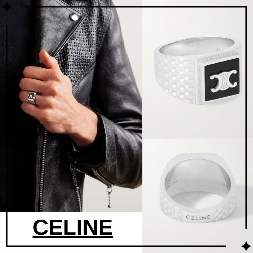 【CELINE】シルバートーン オニキス シグネットリング