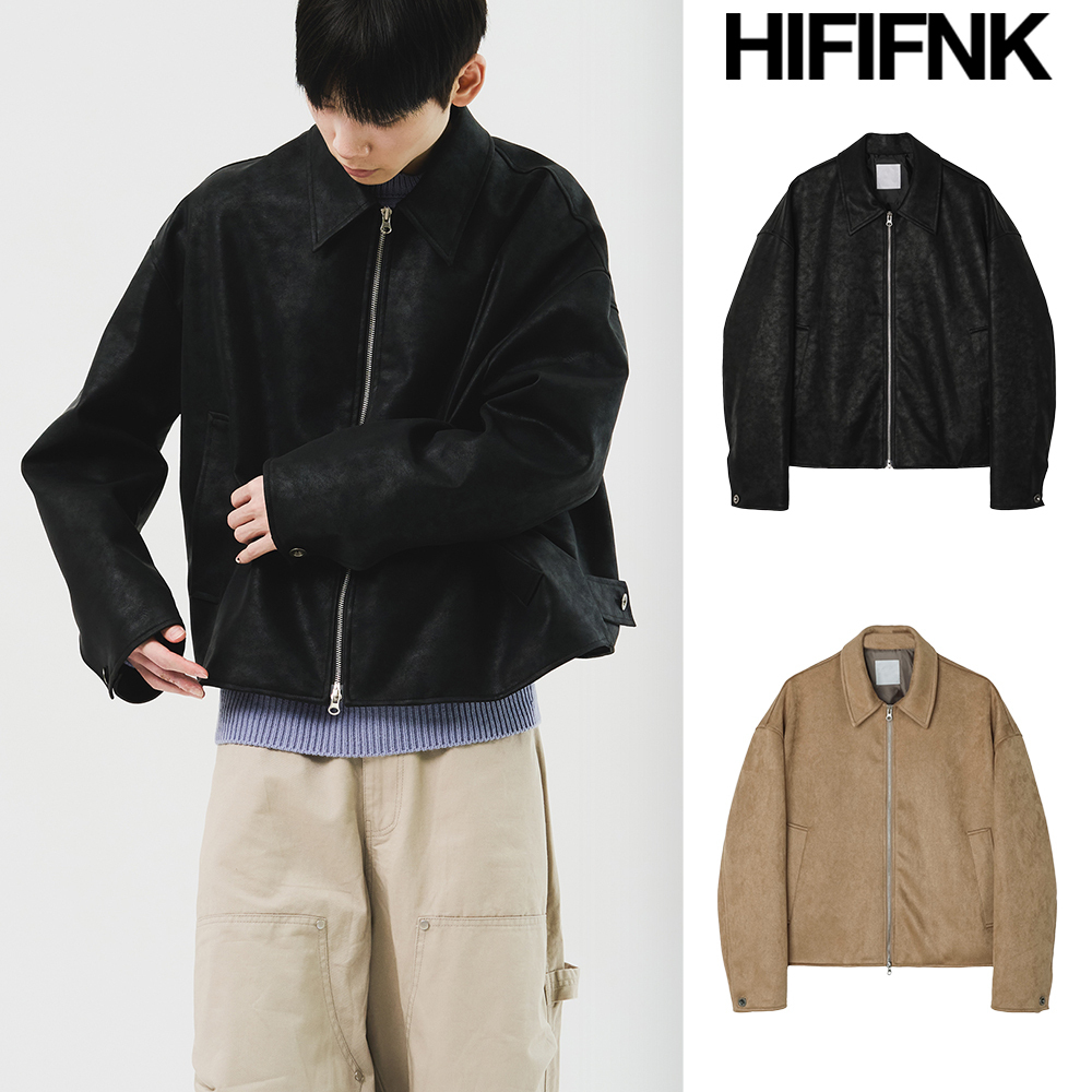 【HI FI FNK】Rennie Cropped Leather Jacket