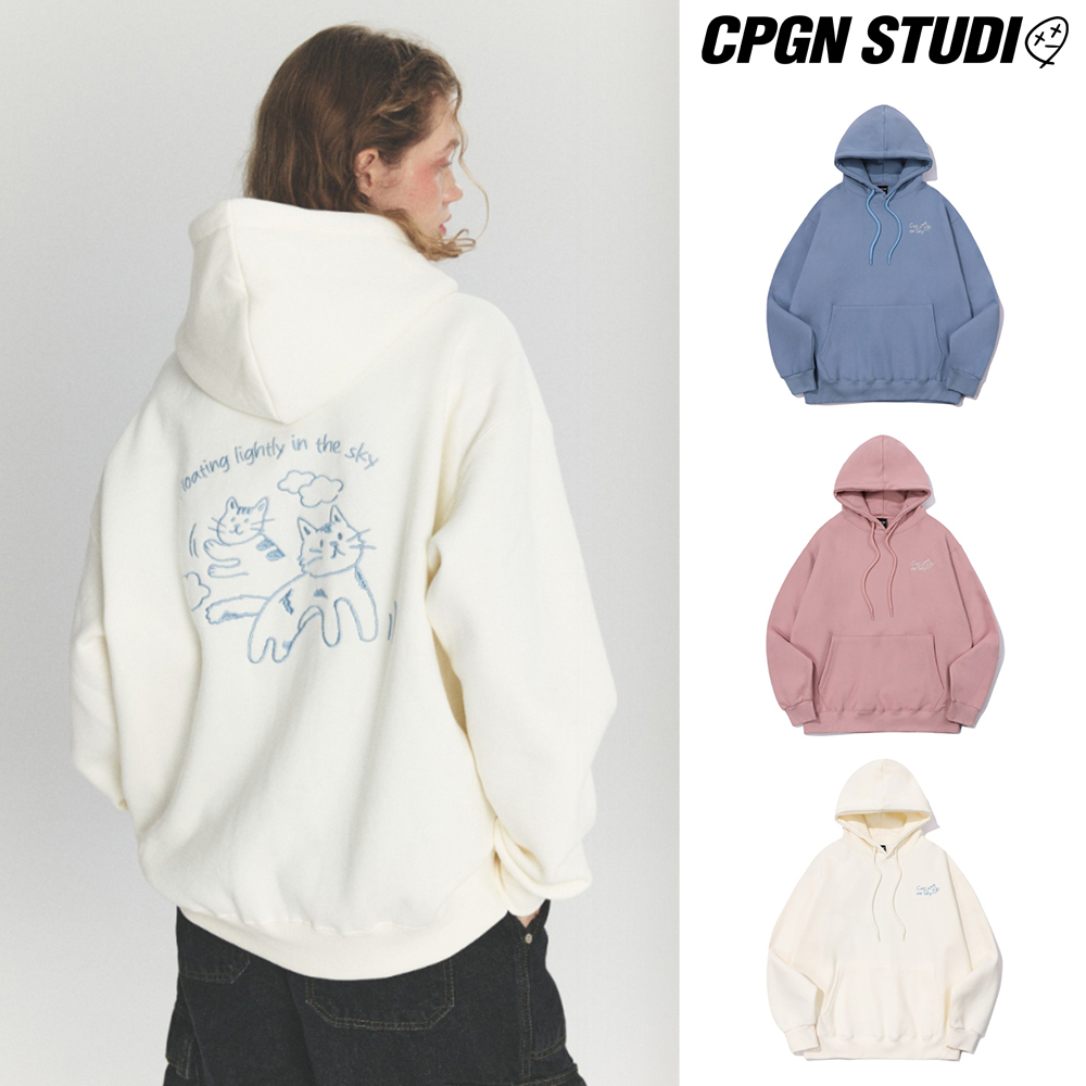 【CPGN STUDIO】24FW★ Cloud Cat Embroidered Hoodie