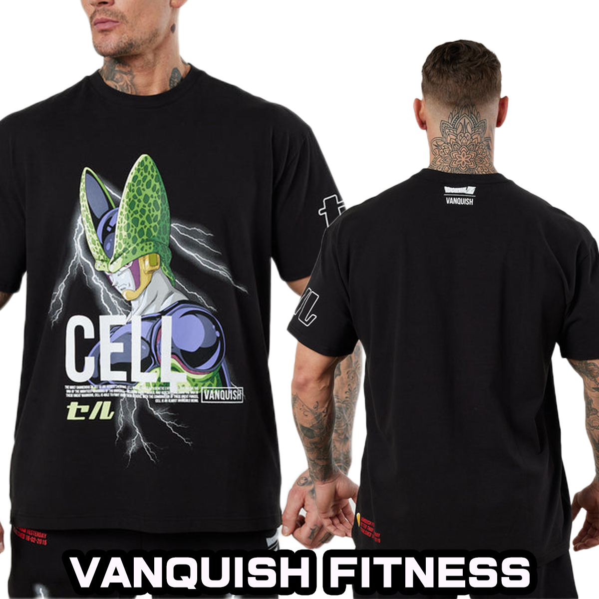VANQUISH Tシャツ DBZ CS Cell Black Oversized T Shirt 半袖