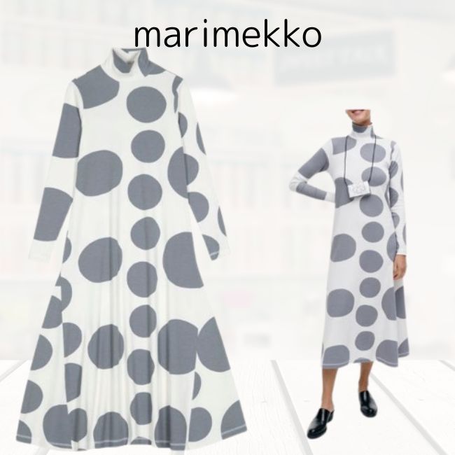 marimekkoマリメッコ2024秋冬 リブニットワンピース