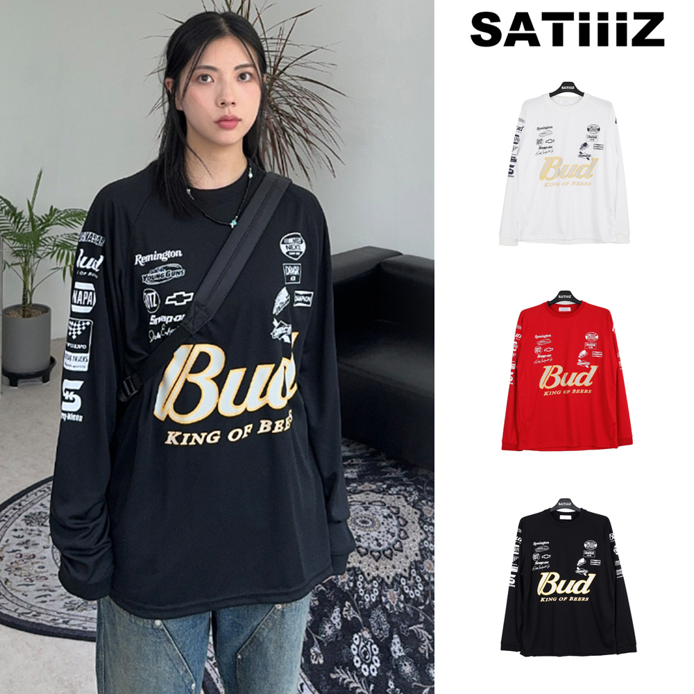 【SATIIIZ】Munt Sporty Printed Long Sleeve T-shirt