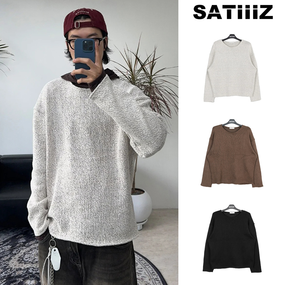 【SATIIIZ】Dena Solid Round Knitwear