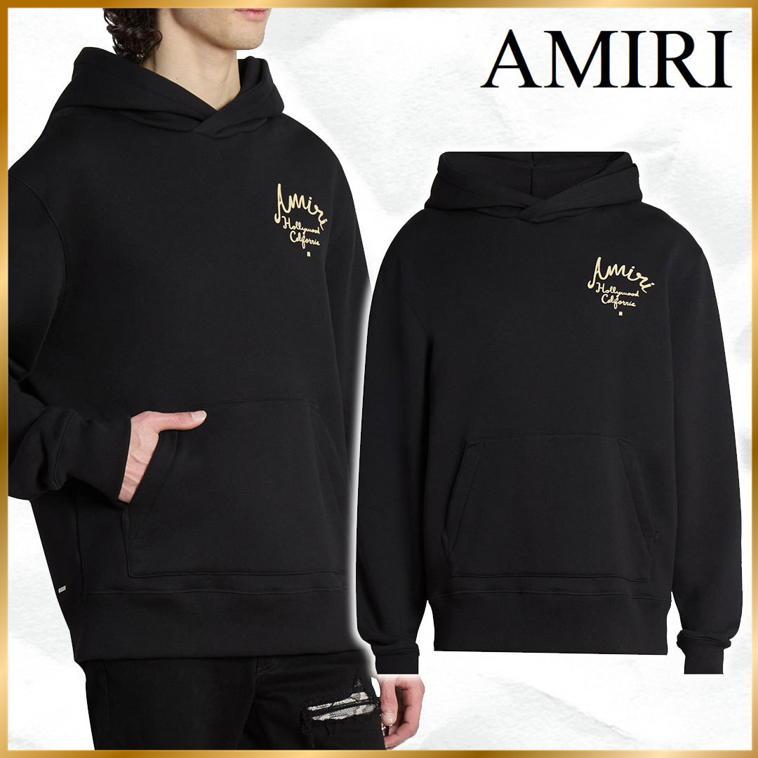関税込◆個性が光る◆AMIRI ハリウッド ロゴ コットン パーカー