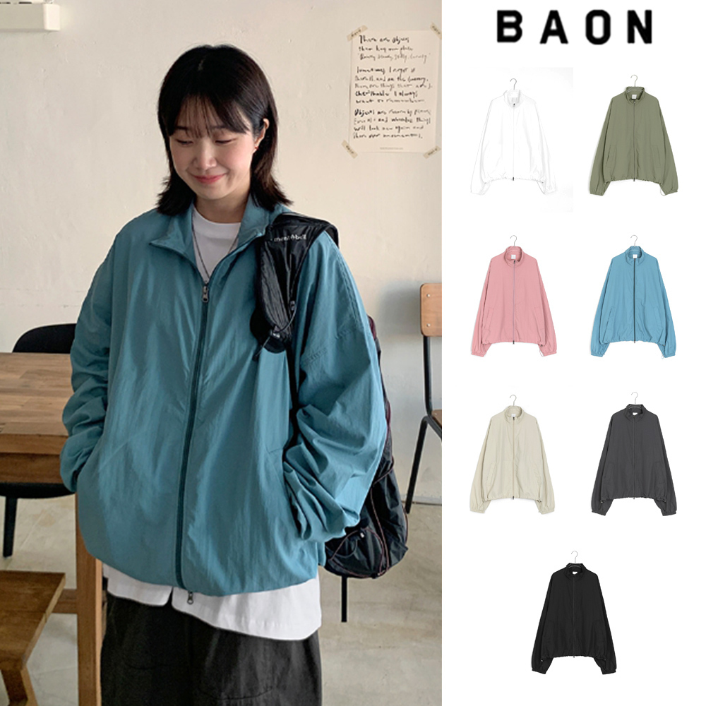 【BAON】[unisex] Nekoda Two-Way String Color Wind Jumper