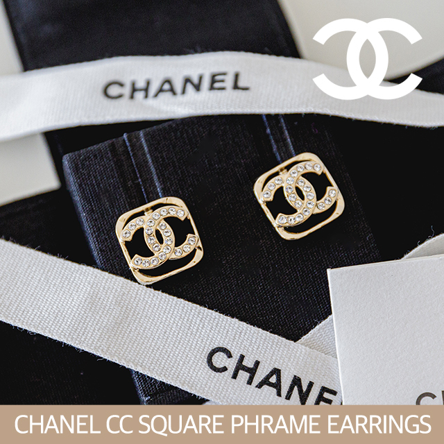 【CHANEL】シャネル スクエア ロゴ ピアス