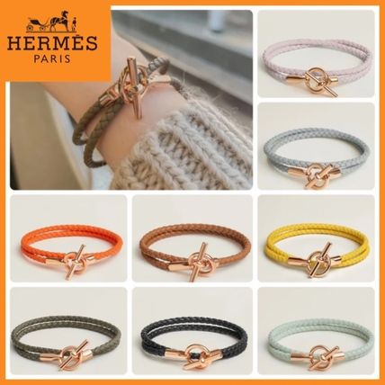 ◆可愛い編み込み◆HERMES グレナンドゥブルトゥールブレス 中古・古着通販】HERMES (エルメス) レザーブレスレット