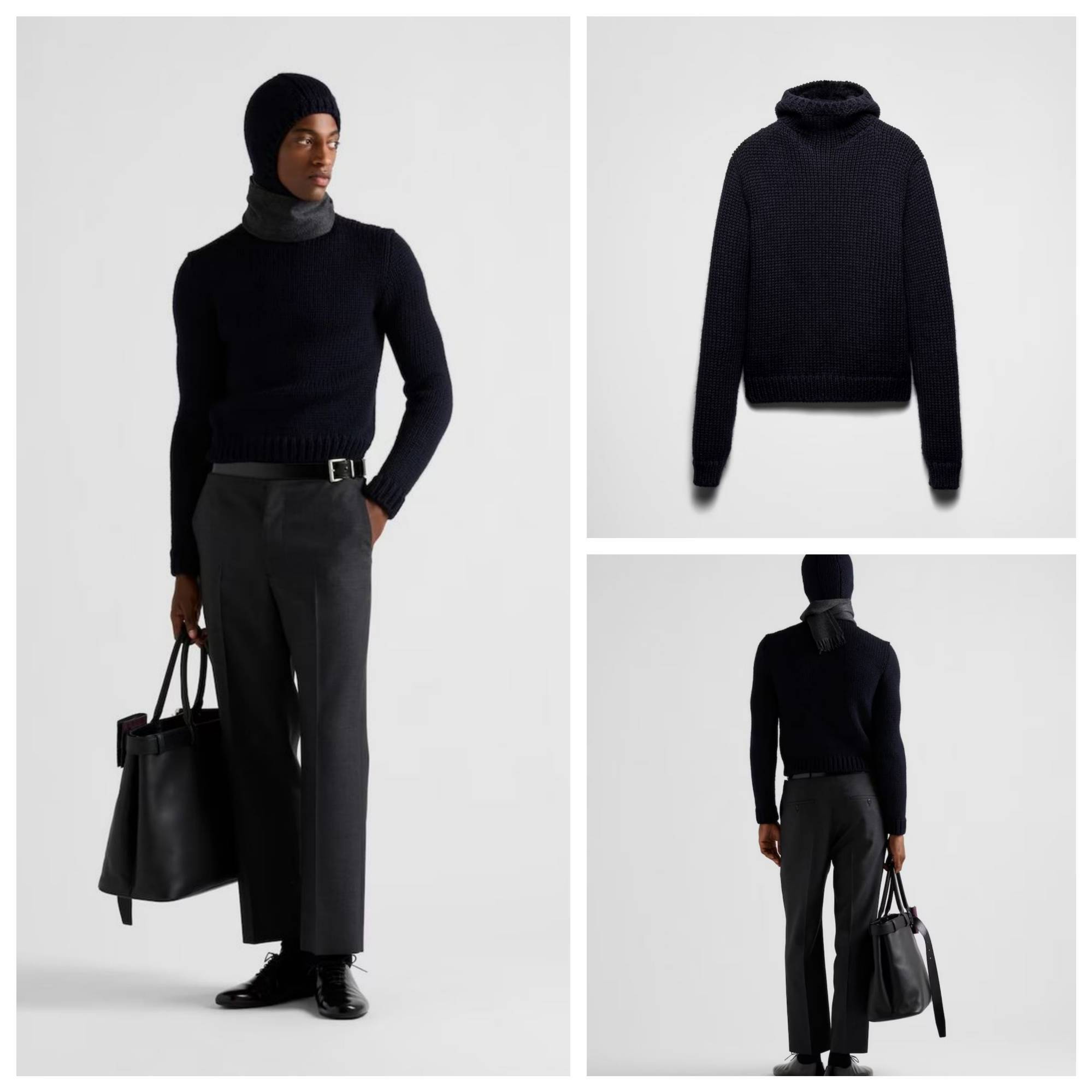 《送料無料》 PRADA Wool hooded sweater