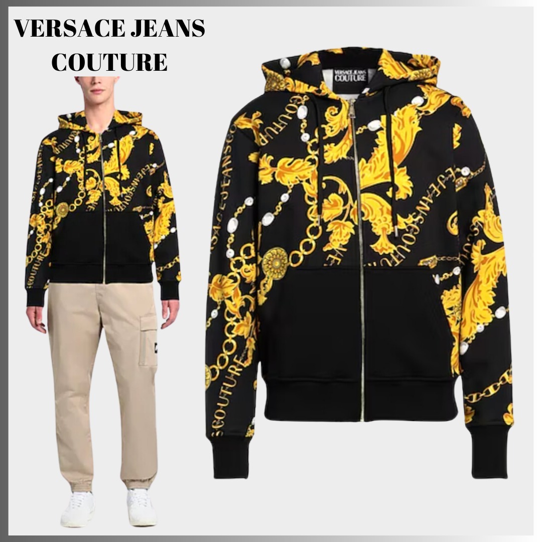 【VERSACE JEANS COUTURE】 ブランドロフードパーカー