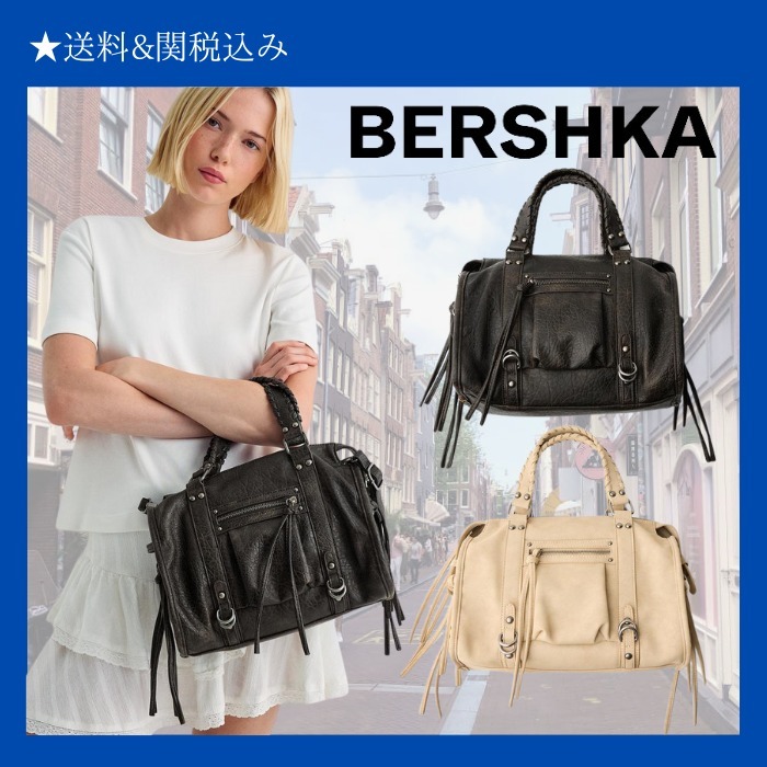 ★送料関税込み【BERSHKA】Worn-effect bowling bag with straps