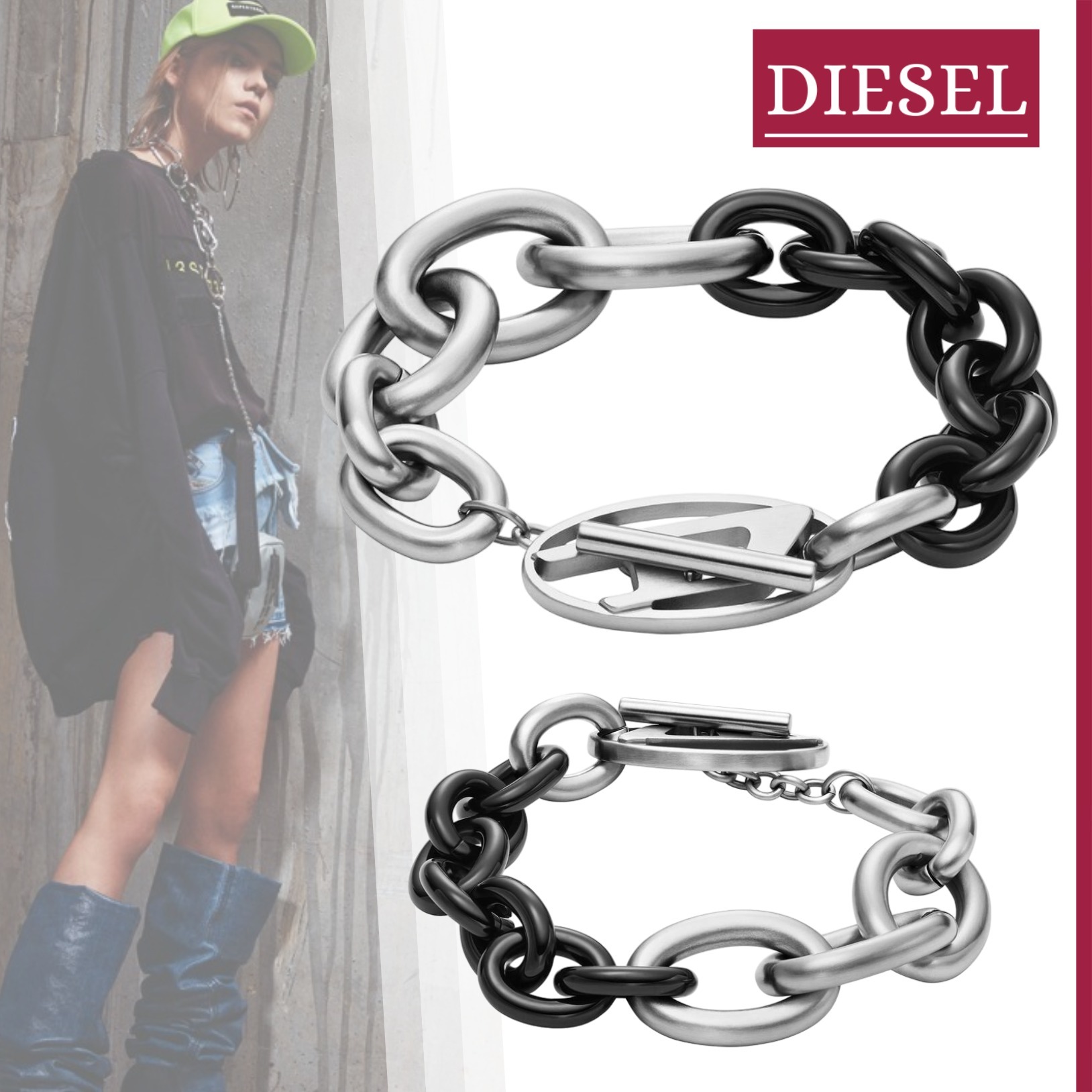 【国内即発】DIESEL『Dx1531931 チェーンブレスレット』送料込