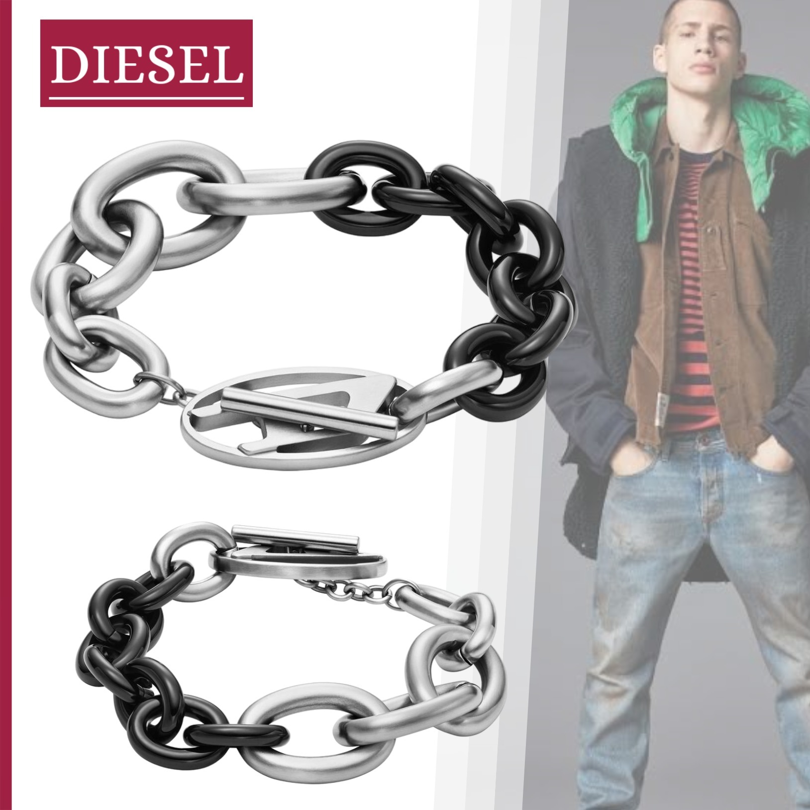 【国内即発】DIESEL『Dx1531931 チェーンブレスレット』送料込