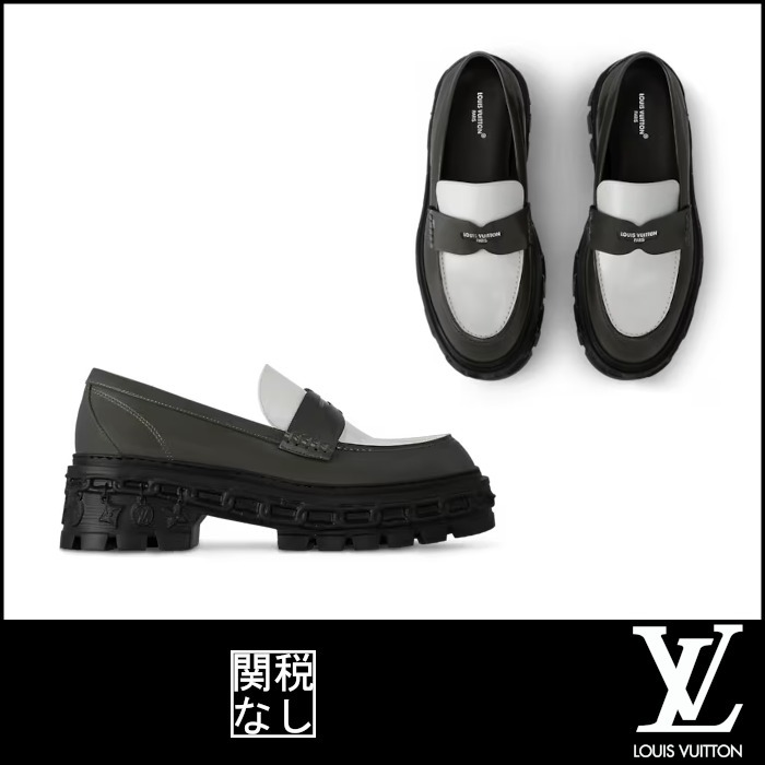 【ルイヴィトン】LV レコード・ライン ローファー カーフレザー