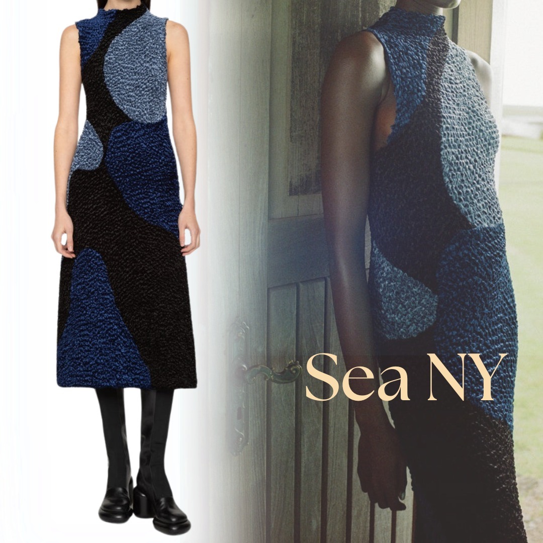 NEW【Sea New York】洗練×モダン ベルベット風ニットワンピース