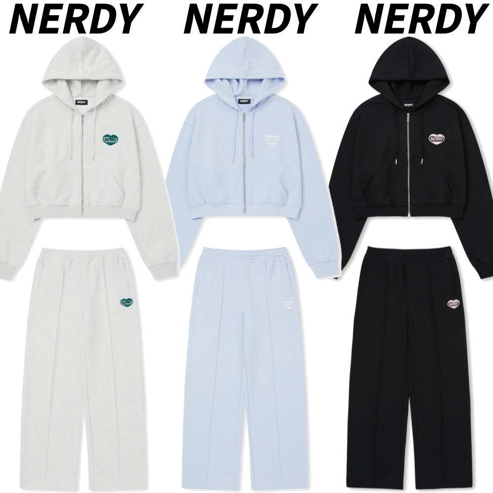 【NERDY】 ★ 上下セット★ Crop Hoodie Set Up ★ 大人気