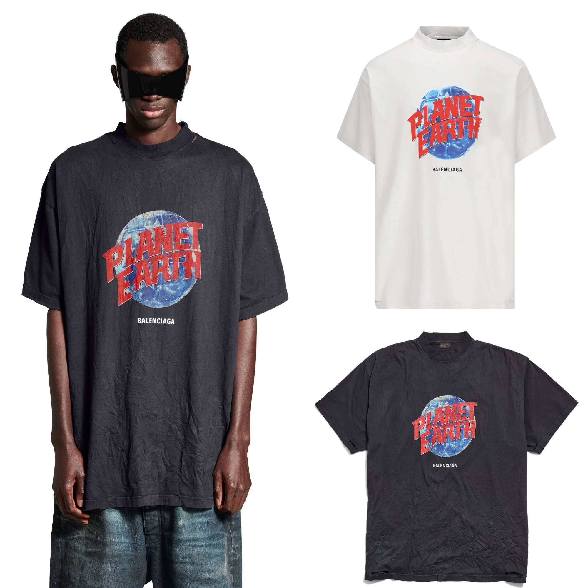 関税送料込み BALENCIAGA PLANET EARTH Tシャツ オーバーサイズ