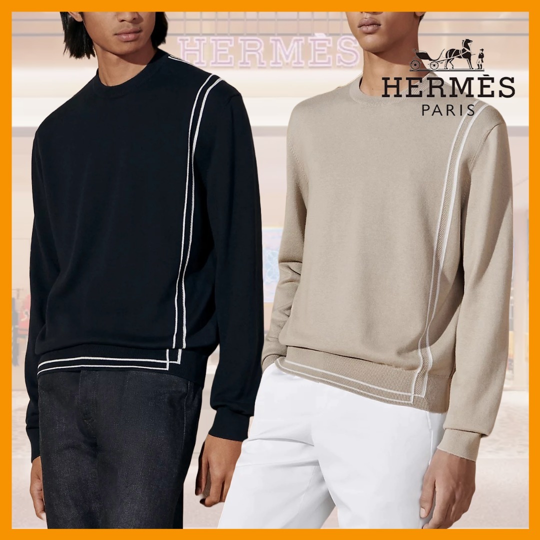 【シックな存在感★】HERMES★《グラフィックライン》セーター
