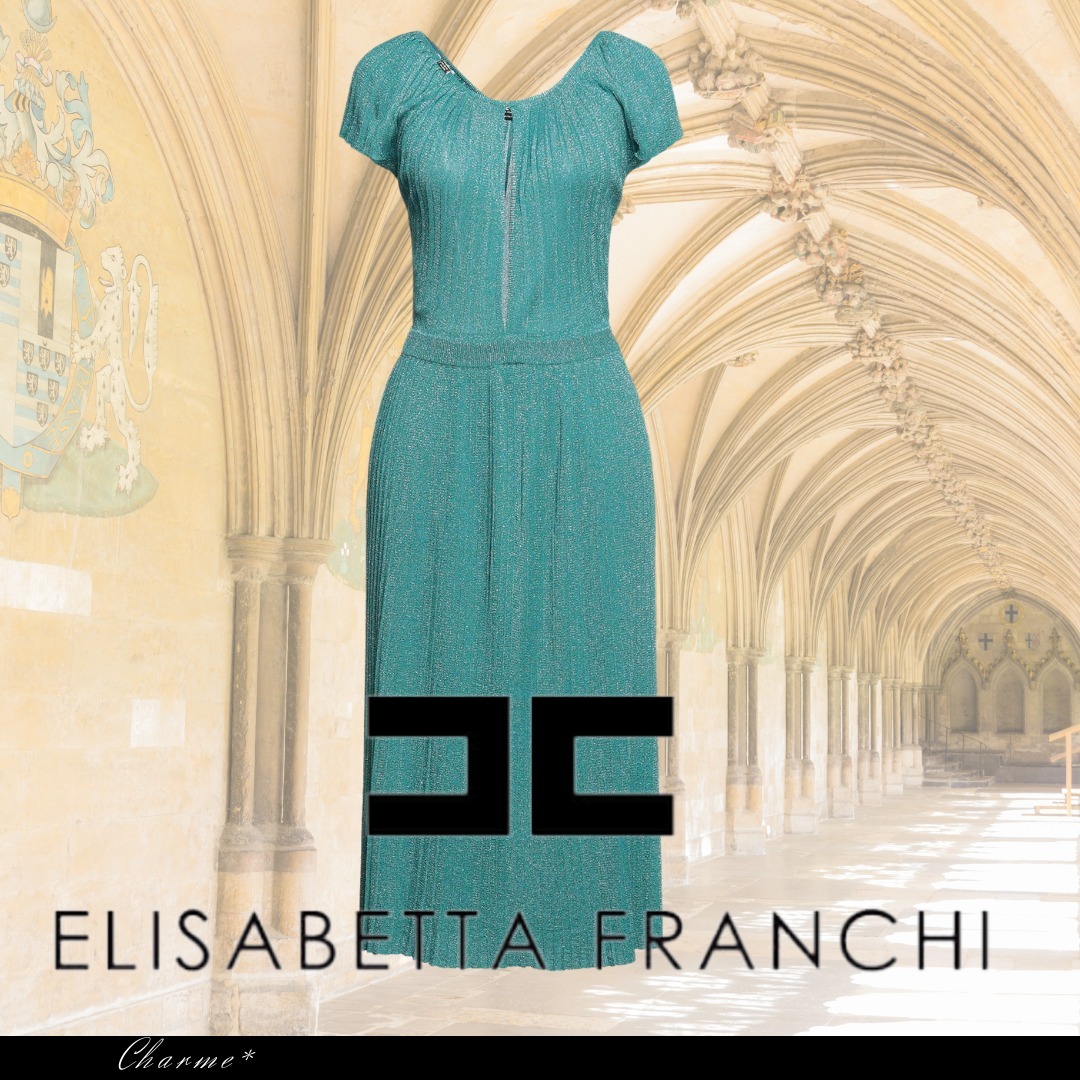 ERISABETTA FRANCHI ひざ丈ワンピース 半袖 シンプル 日本未入荷