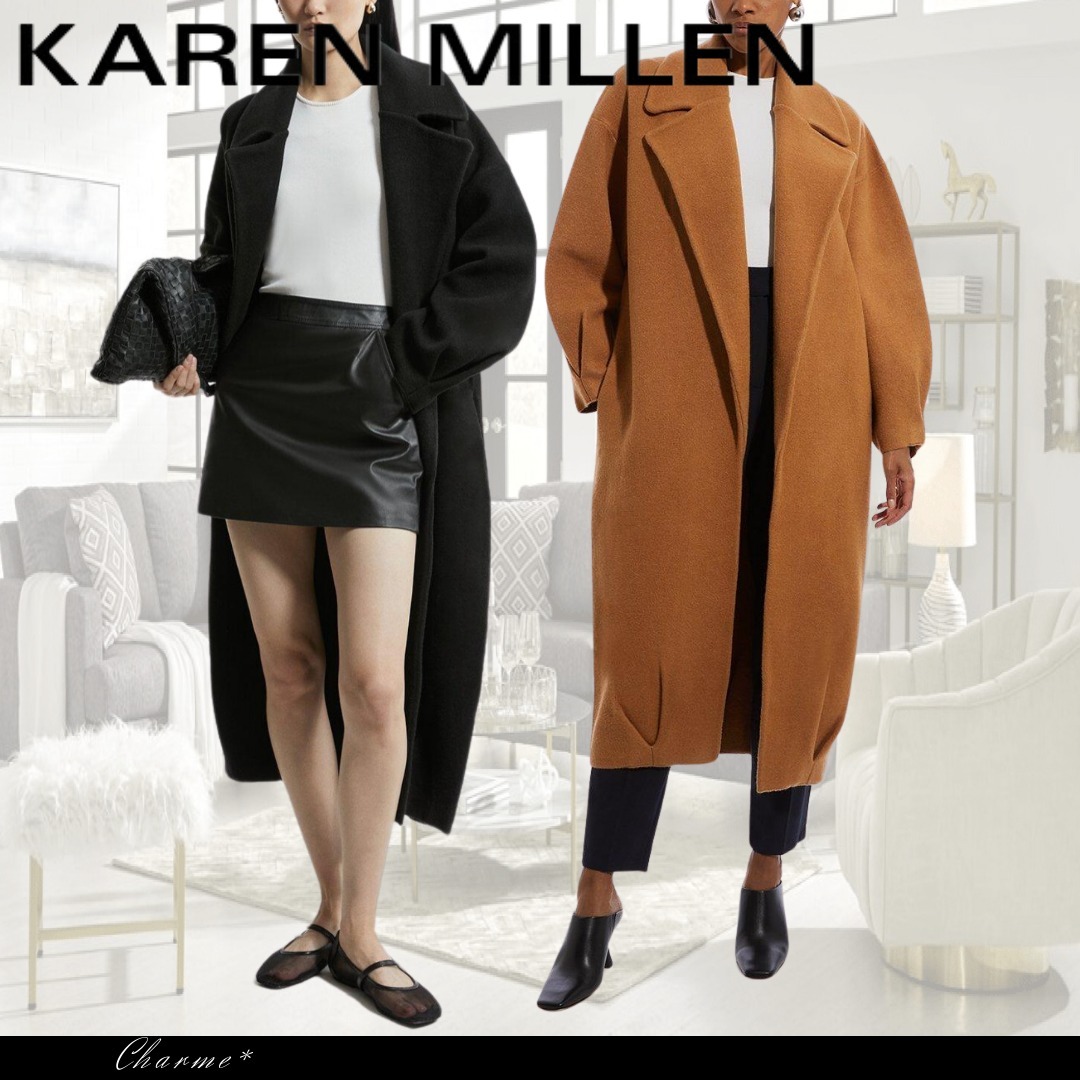 KAREN MILLEN ウール オーバーサイズ ニット コート ロング