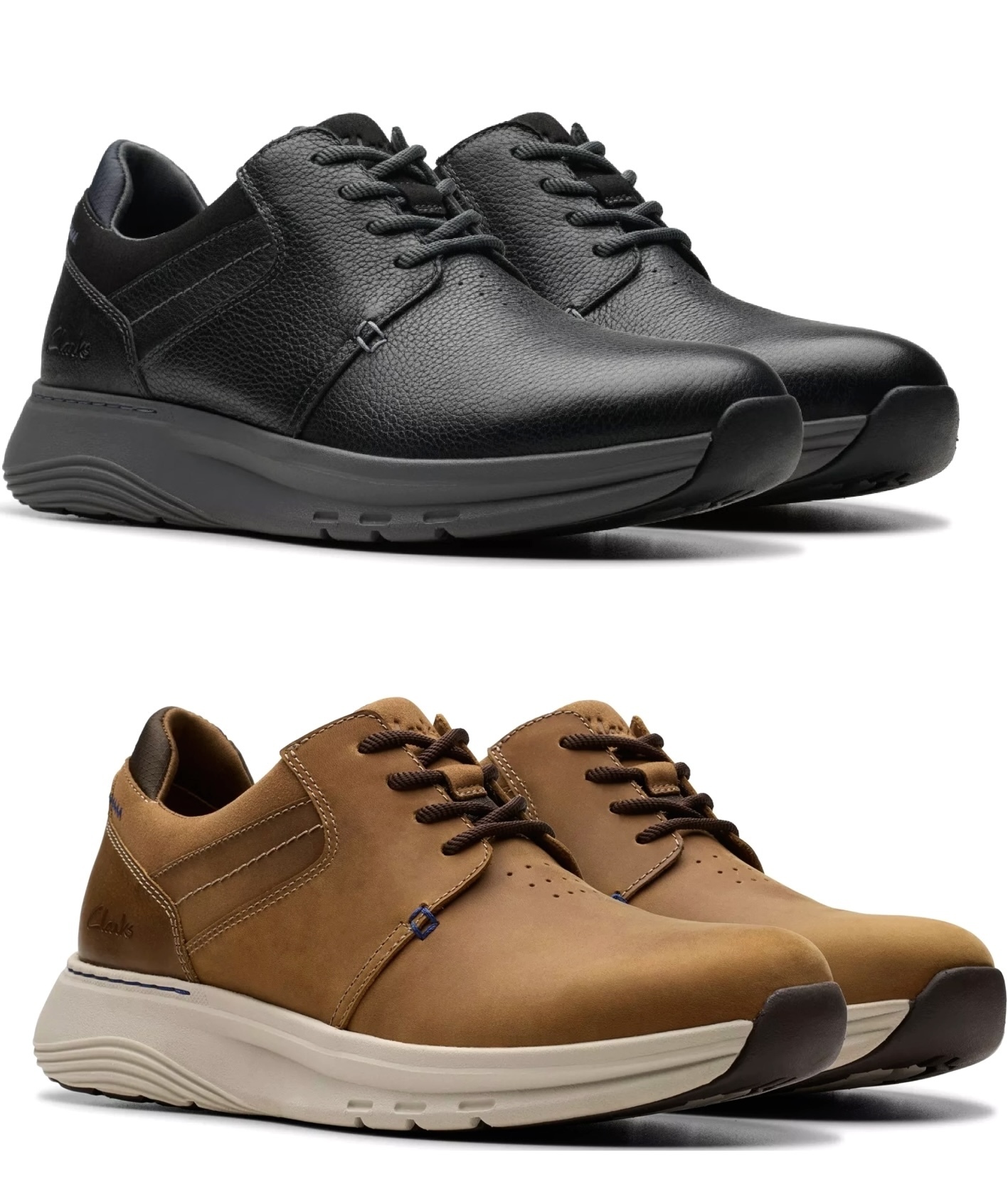 Clarks トレック 軽量 ビジネス スニーカー ブラック レザー