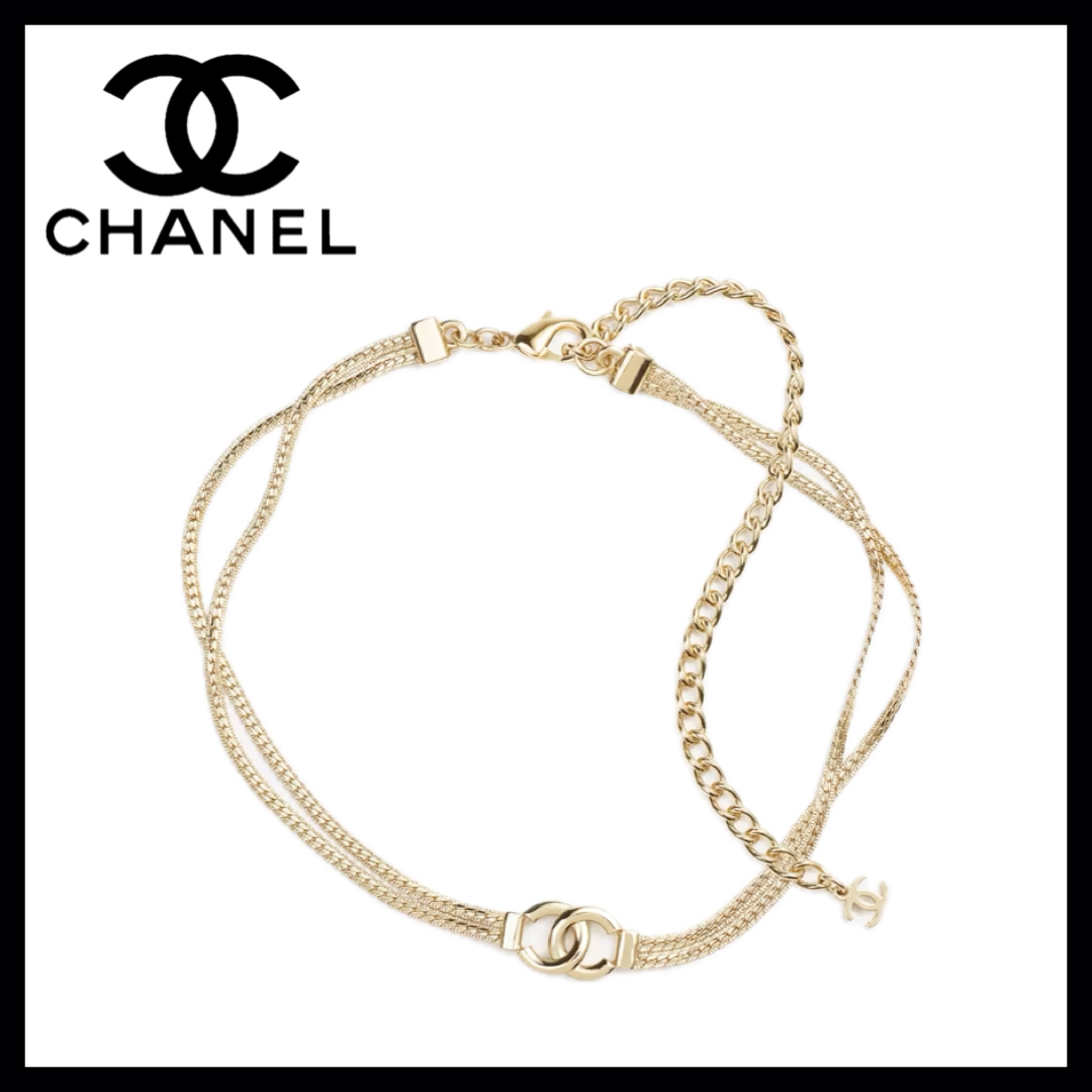 上品なチェーンとロゴ♪【CHANEL】チョーカー ネックレス