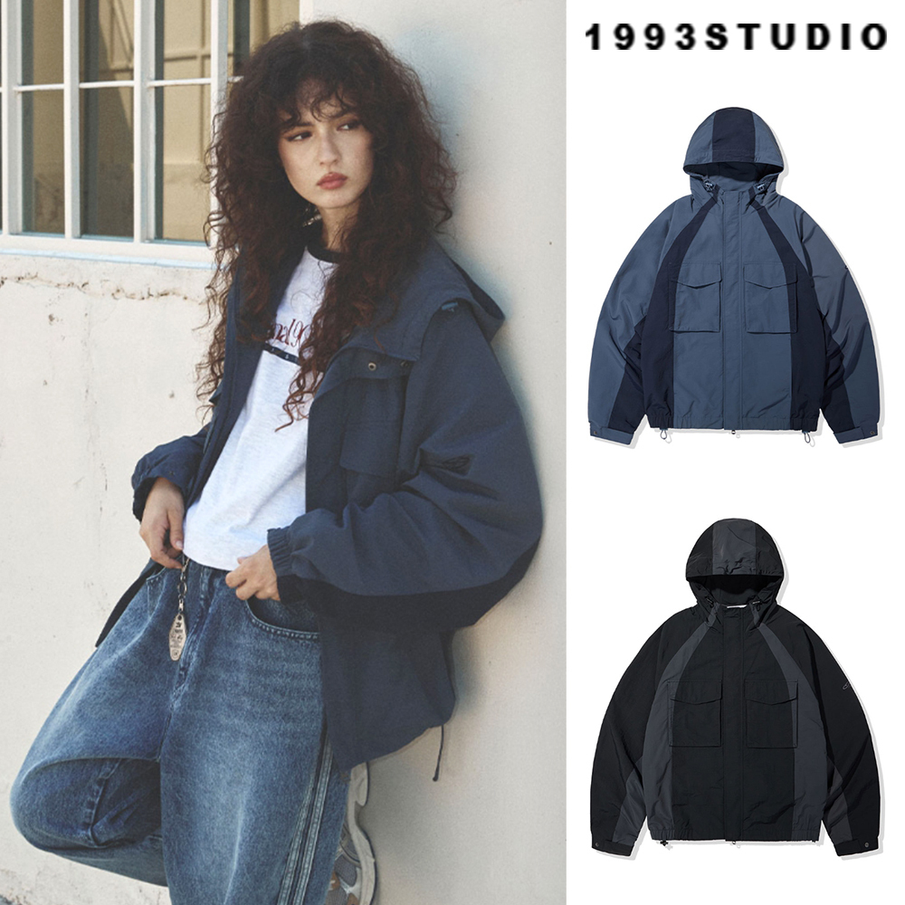 【1993studio】24FW★ Color Block Hood Windbreaker