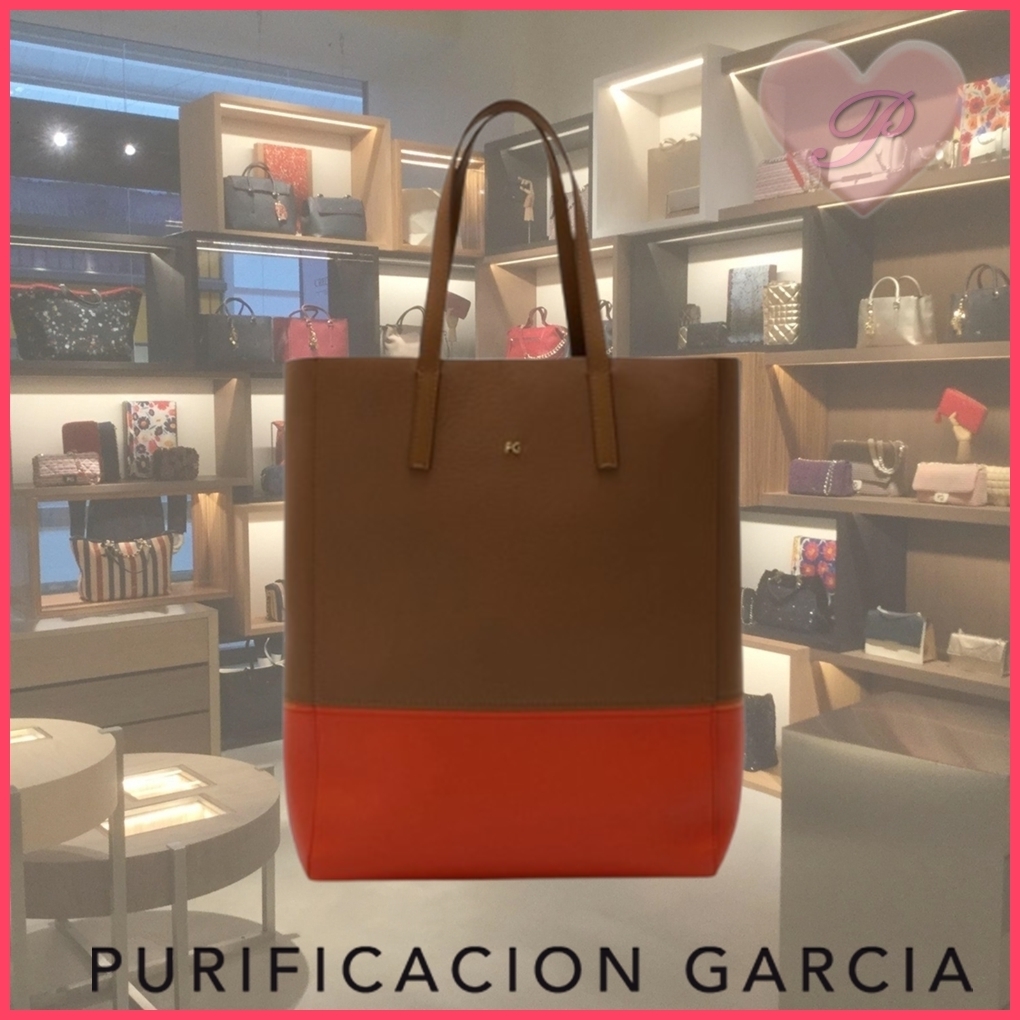 【Purificacion Garcia】バイカラーレザートートバッグ