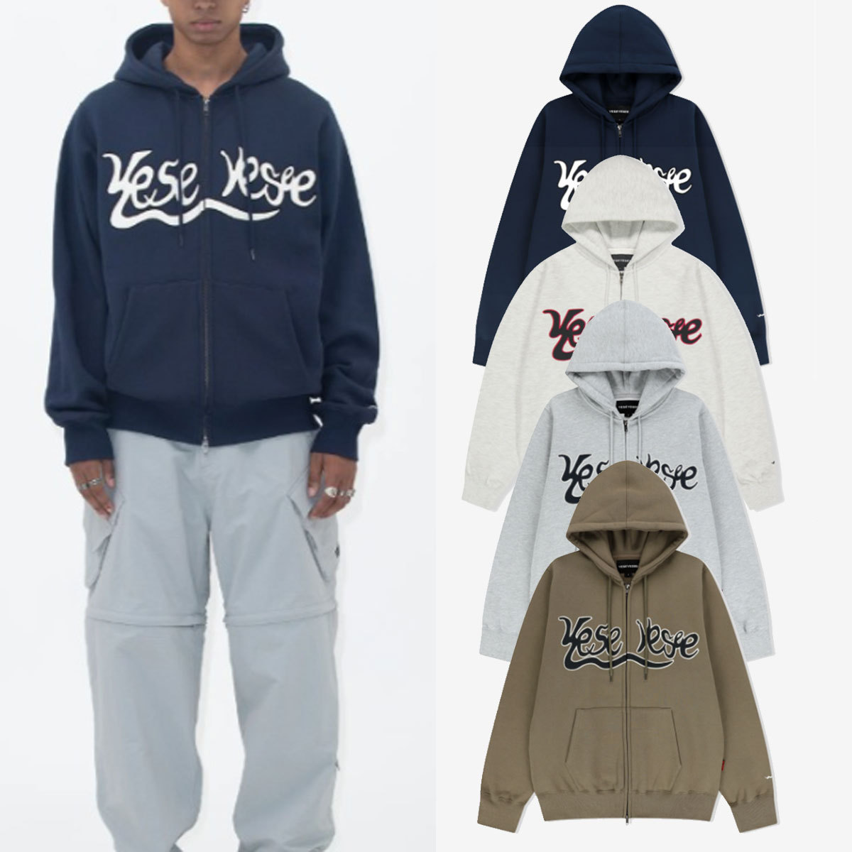 パーカー・フーディ YESEYESEE Y.E.S Snail Logo Zip-up Hoodie 4NY129
