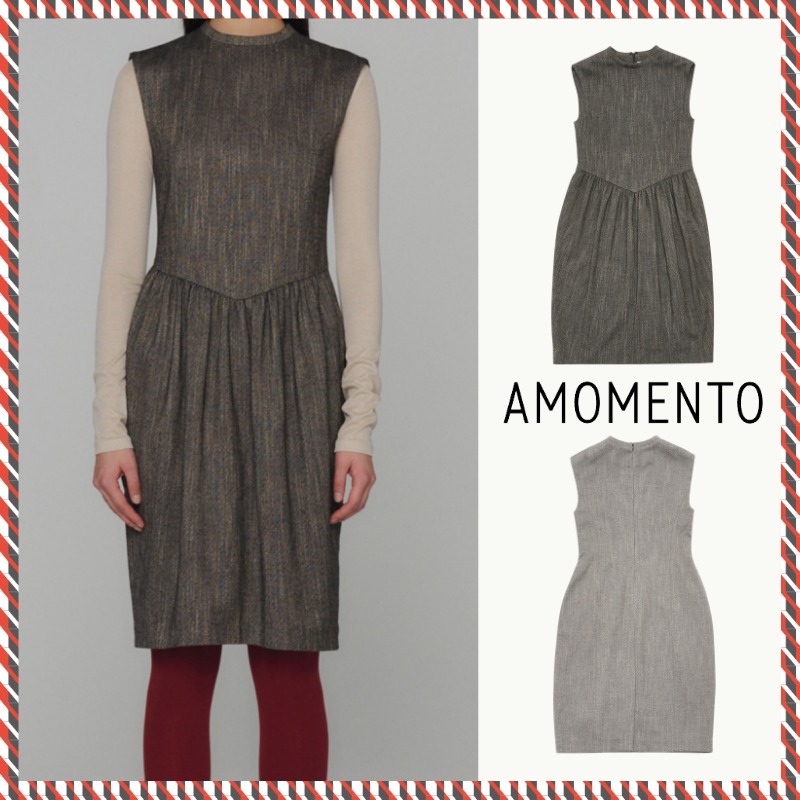 【AMOMENTO】24fw WOOL TWEED DRESS