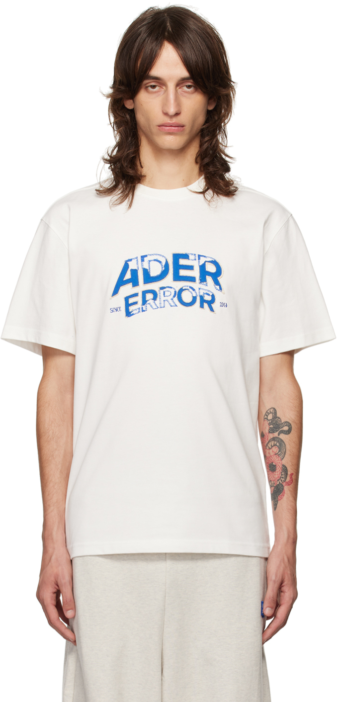 【関税込み】ADER error ホワイト フロックロゴ Tシャツ