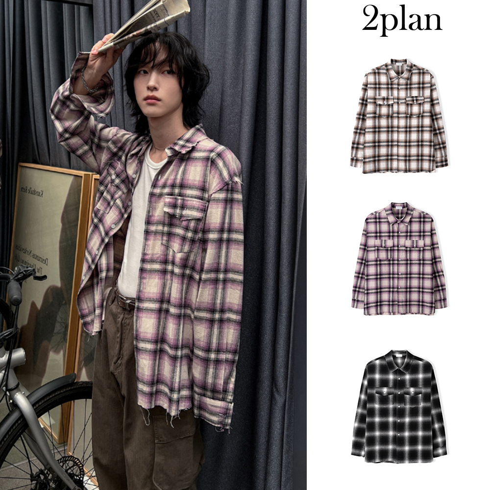 【2plan】Rudy dekki over fit checked shirt