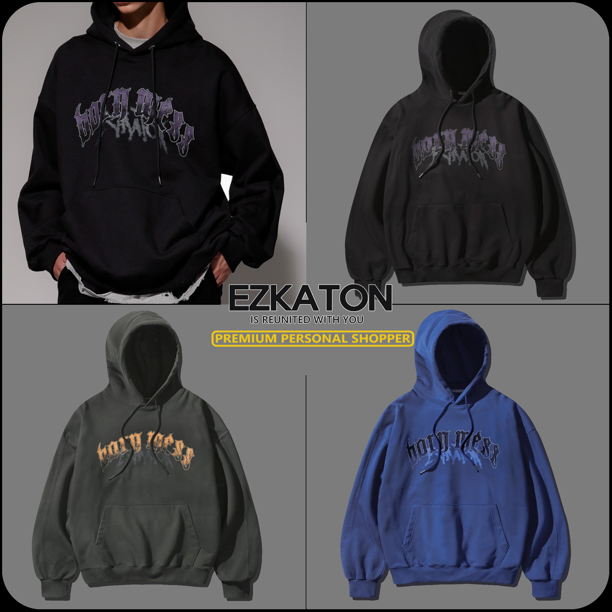 [ EZKATON ]★24FW★韓国人気★MESS HEAVY COTTON HOODIE