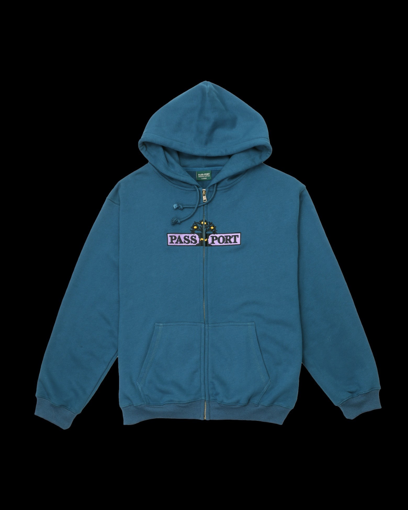 【PASSPORT】HOUSE PLANT ORGANIC FLEECE ZIP HOOD TEAL