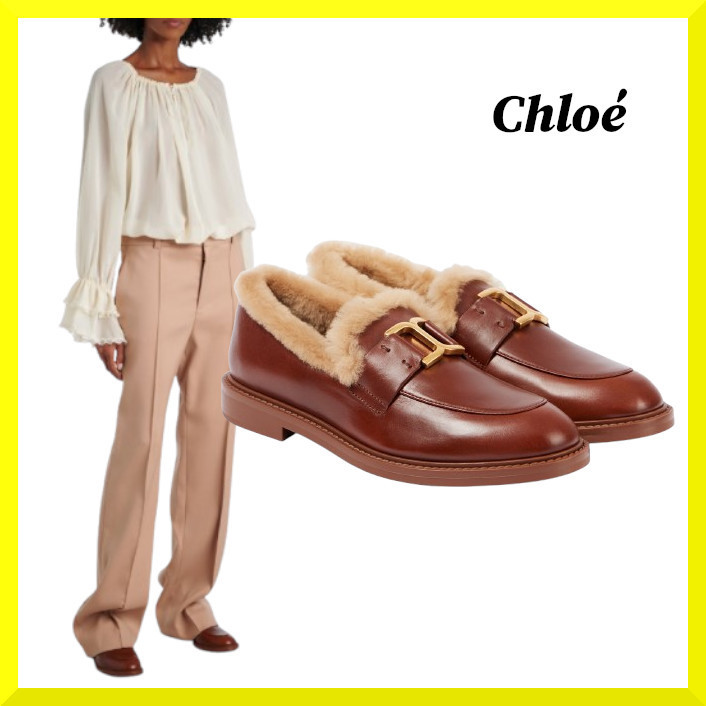 Chloe☆関税込☆マーシー シアリングトリム レザーローファー