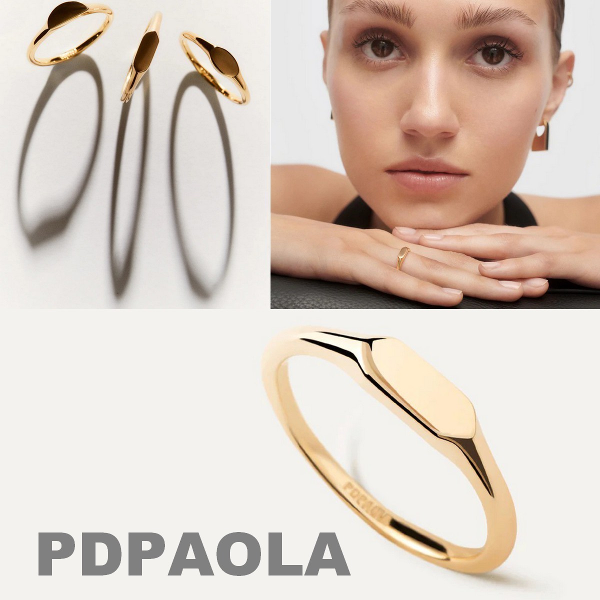 【LB掲載】日本未入荷◆PDPAOLA ヘキサゴン型スタンプリング◆GD