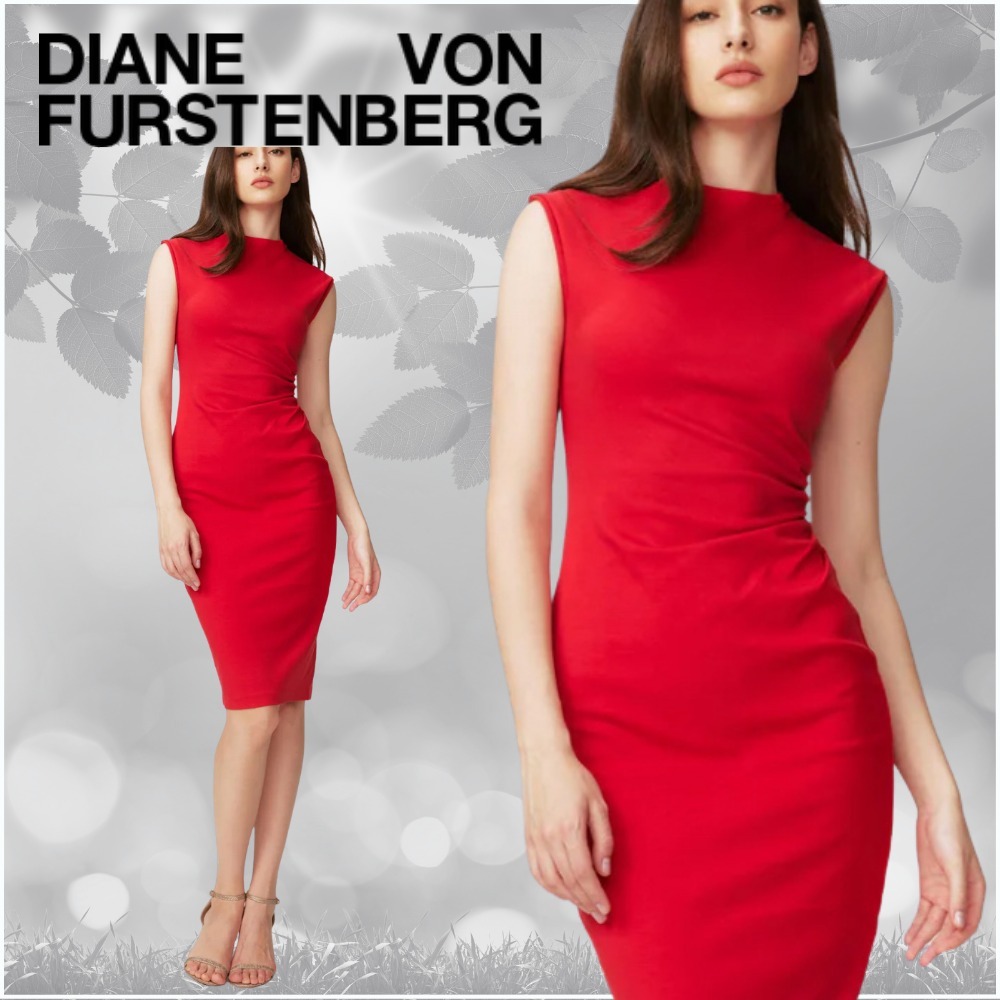 【関税込】DVF★完売必須★美シルエット Darrius ドレス 赤
