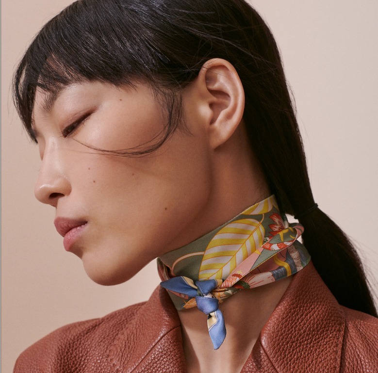 スカーフ【HERMES】ツイリー 《プレシャス・パラダイス》6色