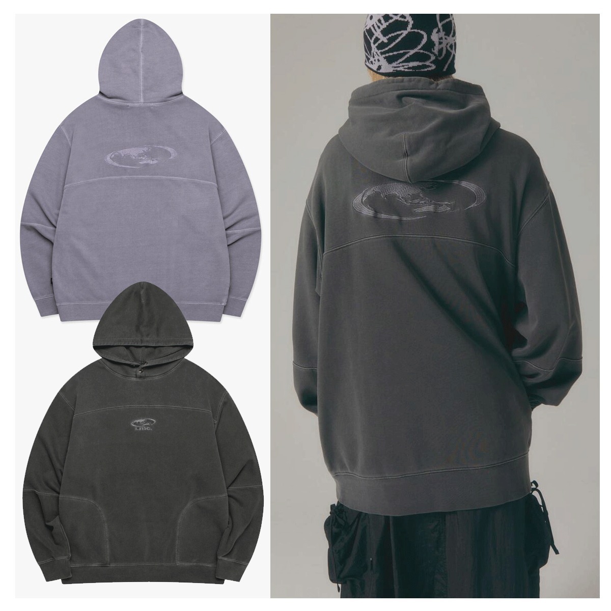 パーカー・フーディ LMC PIGMENT DYED OVAL GLOBE HOODIE SA223
