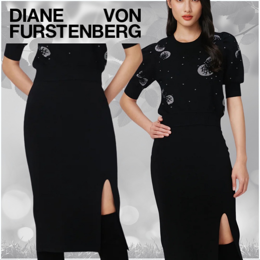 【DVF】★完売必須★美シルエット カランドレニットスカート 黒