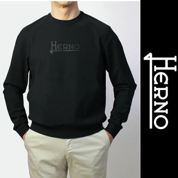 2色●国内完売人気商品●HERNO●コットンクルーネックスウェット